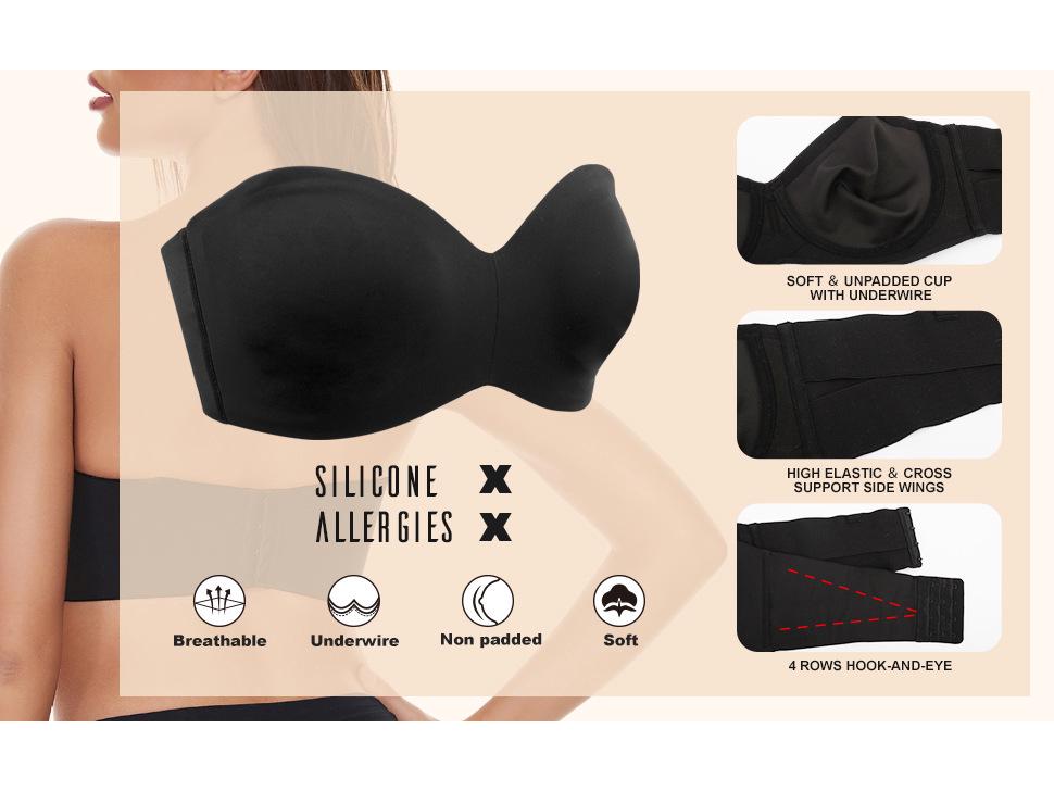 European and American Plus Size Strapless Seamless Push-Up Bra