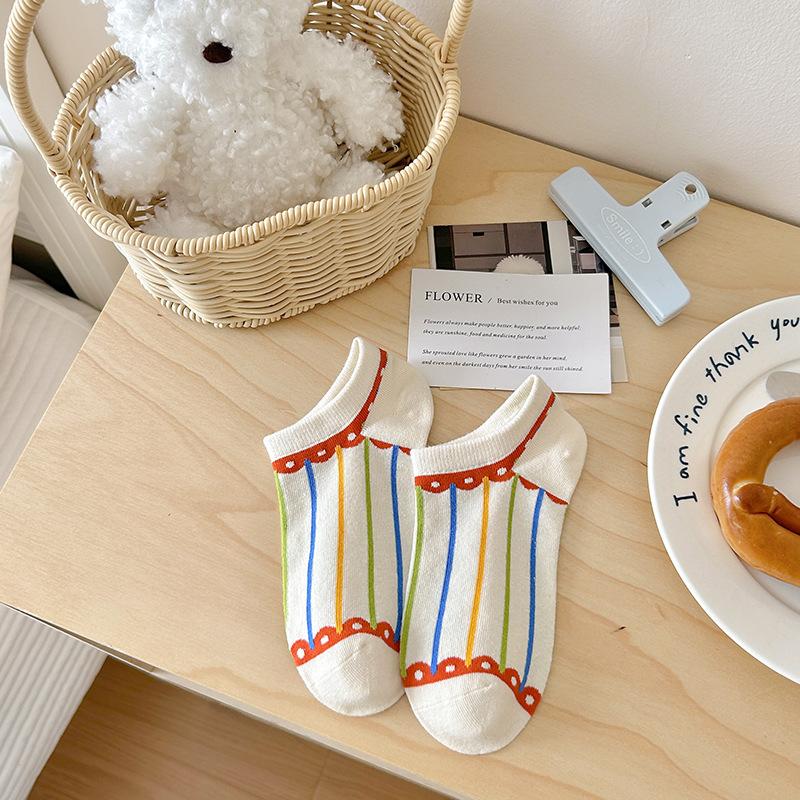 Cartoon and Funny Fun Female Boat Socks Illustration Invisible Socks Spring and Summer Low-top Short Socks Female Clown Cotton Socks