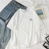 Women's Korean Style Loose Fit Round Neck Summer Tee - Short Sleeve Weather Print