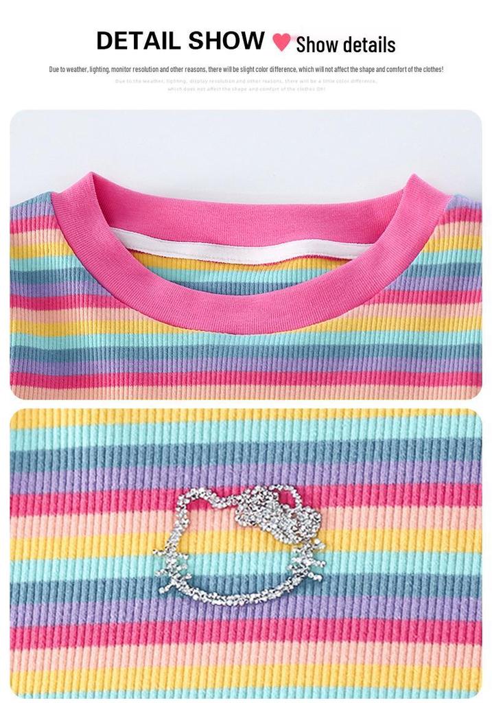 Girls' Stylish Striped Vest & Long Pants Summer Set 2026