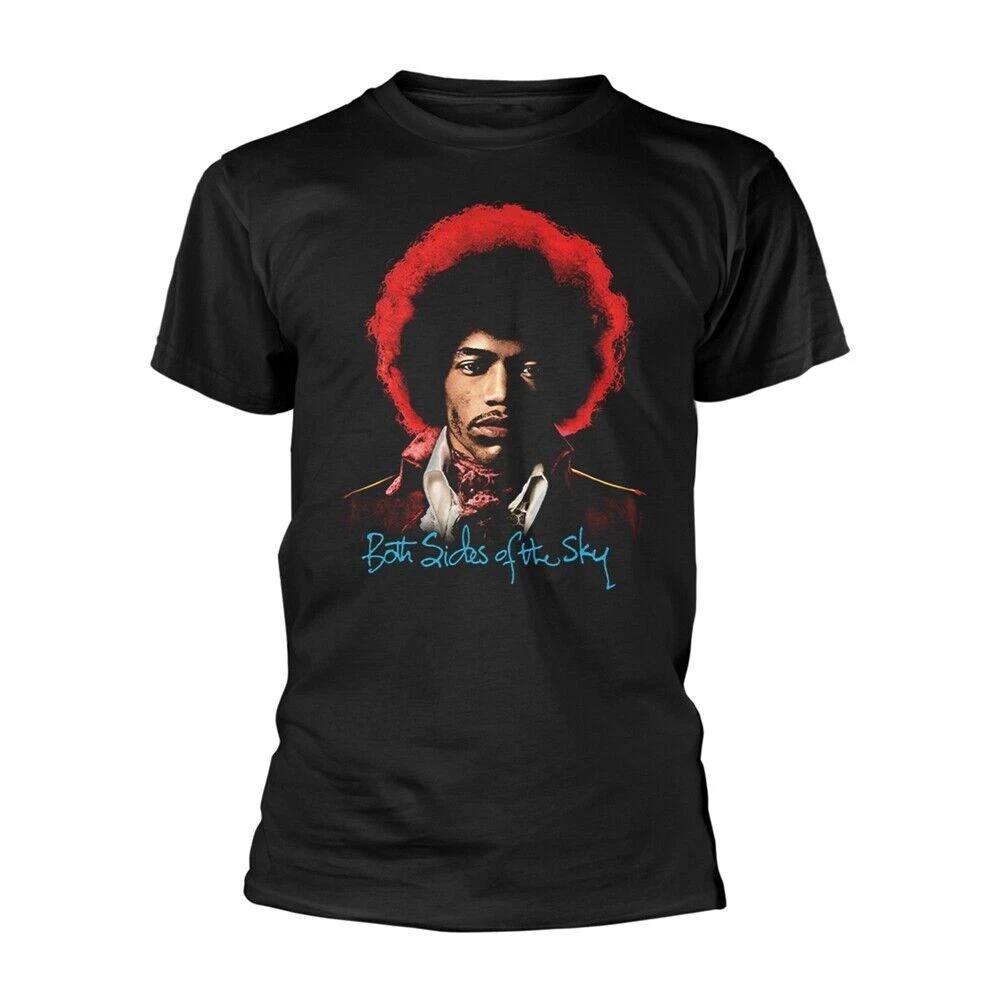 Officially licensed Jimi Hendrix Both Sides of the Sky Mens Black 100% Cotton T-shirt Mens Womens Tees Top 3XL