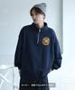 [IMPROVES] [SIDEWAYSTANCE] Thick Embroidered Circle Logo Fleece Half-Zip Sweatshirt