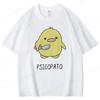 Psicopato T Shirt Men Women Cute Duck with Knife Tshirt Casual Short Sleeve Cotton Printed Roun