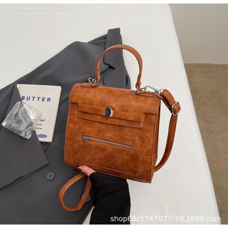 Korean version of fashion handbag 2025 new collegiate style spliced shoulder bag casual large-capacity crossbody bag