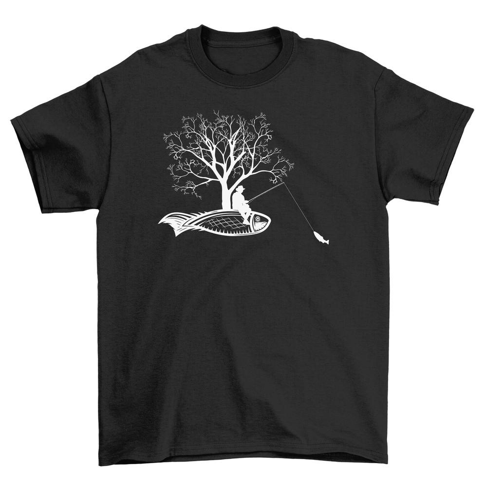'21-1130-28-Pe cgine'' Fish and Tree Unisex Funny T-shirt ??? Mysterious Blend of Na