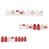 Sweet Japanese Cat Eye Press-On Nails with Cute Bow Design - Hot Selling Fake Nails