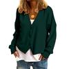 Minimalist Long Sleeve Button Down Knit Sweater Womens Lightweight Stretch Fabric Easy Layering Oversized Cardigan Coat