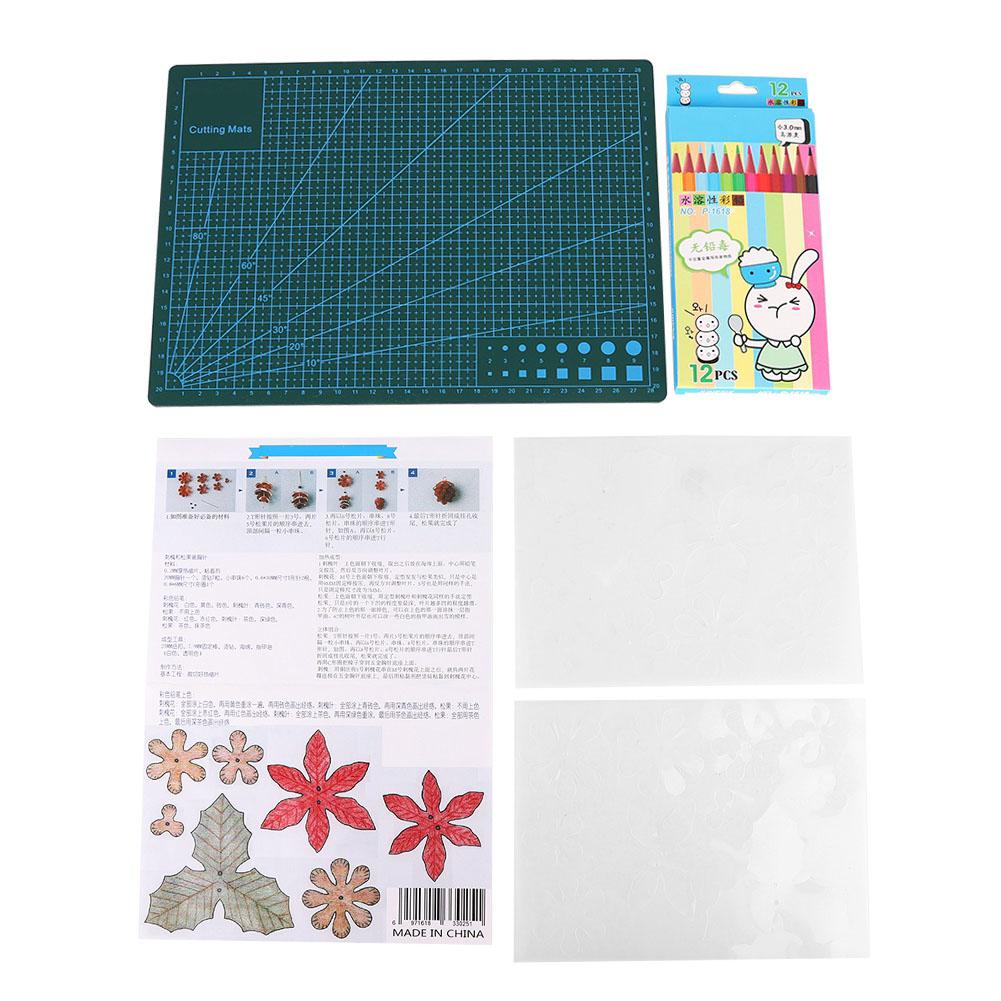 DIY Термоусадочный лист Форма шишки акации и хвойного дерева Формат A4 Доска для вырезания DIY Рукоделие Аксессуары