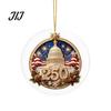 Office Christmas Holiday Decor 250th Anniversary Acrylic Hanging Ornament, Double Side Printed Festive Indoor Outdoor Seasonal Ornament for