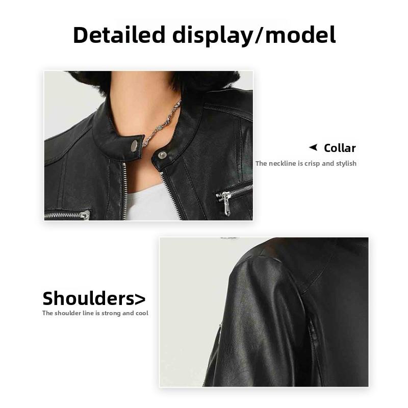 Fashion Women's Jacket Motorcycle Leather Jacket Women's Leather Jacket Slim Fit