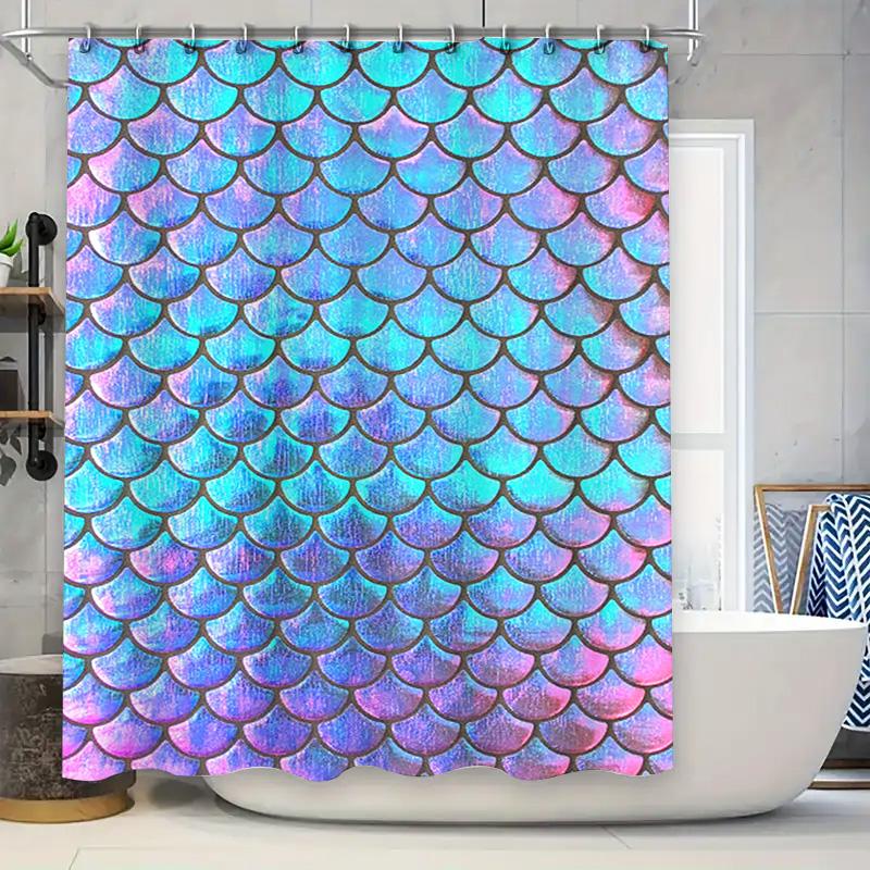 Artistic Shower Curtain Decorative Bathroom Waterproof Fabric Floral Design for Home Decoration (128 characters)