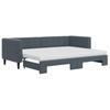 Vidaxl Sofa Rozsuwana Z Materacami, Ciemnoszara, 80X200 Cm, Aksamit