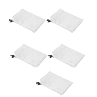 5/10 pièces Sacs filtrants à mailles fines Sacs pour nettoyeur de piscine aspirateur Sac en maille pour feuilles avec cordon de serrage et de blocage Accessoire de nettoyage