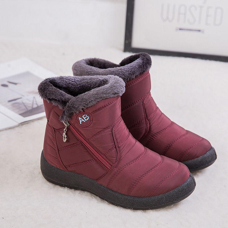 Stylish Womens Winter Warm Shoes Snow Boots With Soft Fur-lining Waterproof Design