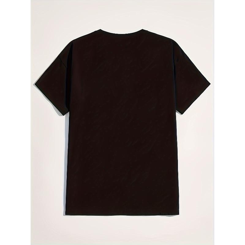 Europäische Größen Aufdruck, Herren Grafikdesign Rundhalsausschnitt Aktives T-Shirt, Lässige Bequeme T-Shirts Für Den Sommer, Herrenbekleidung Oberteile Für Tägliches Fitnessstudio Training