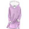 Women's Fashionable Solid Color Hooded Long Sleeved Plush Versatile Warm Bottom Shirt Top