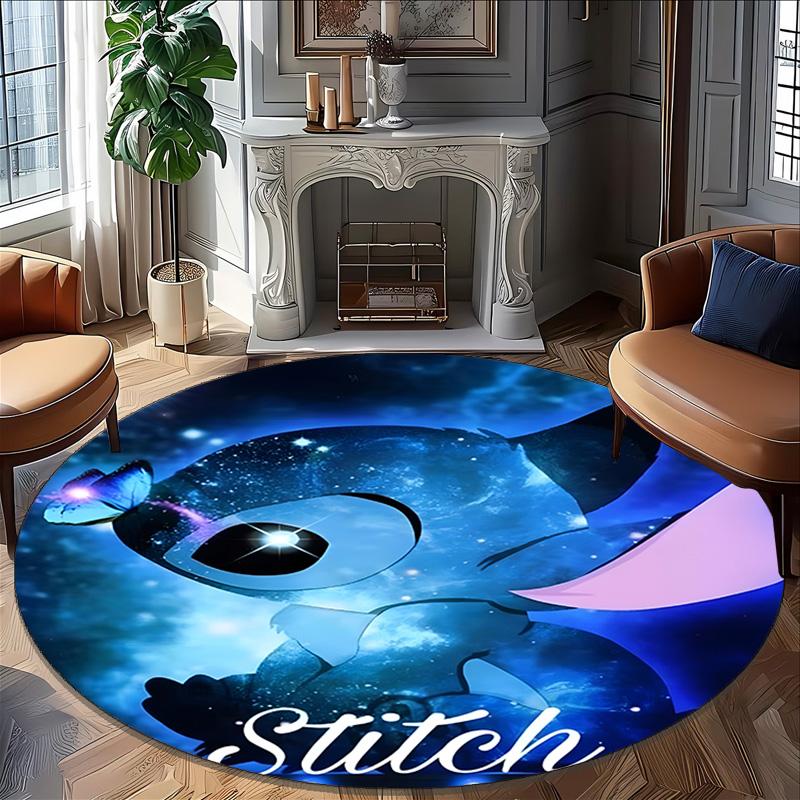 1pc S-Stitch18 Carpet, Round Rug, Comfortable, Suitable for Entryways, Living Rooms, Office, And Bedrooms, Christmas Decoration