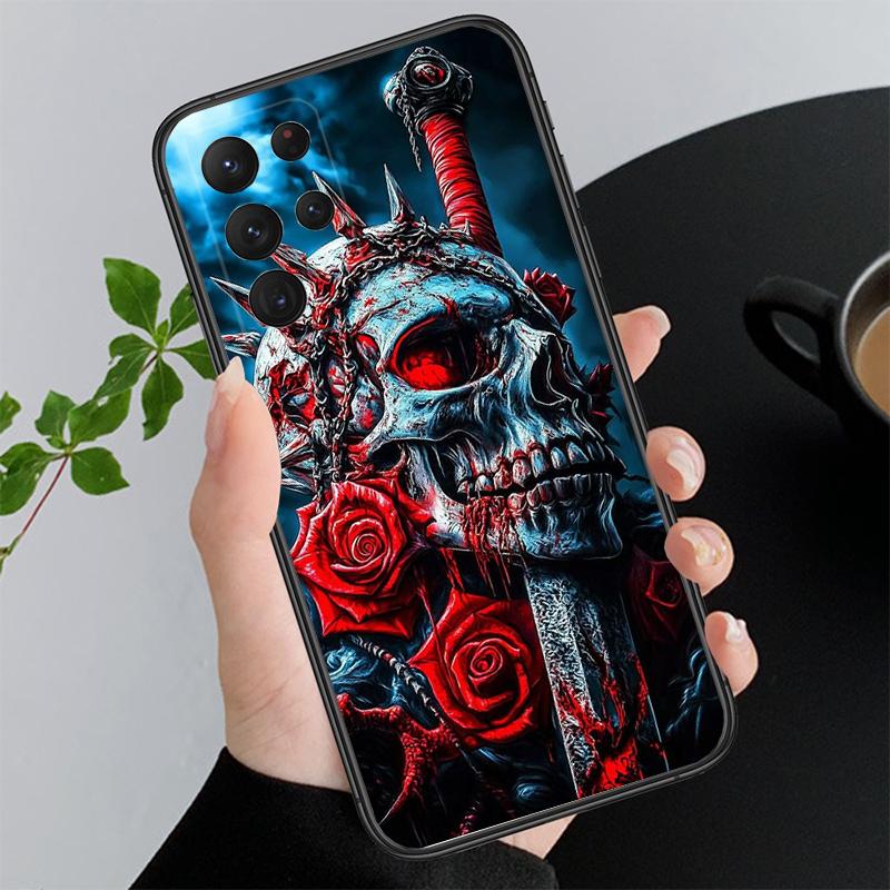 Phone Case For Samsung A55 A16 A56 A36 A35 A15 A53 A54 A33 A34 A25 A05S A52 A52S A14 A26 A71 Skull