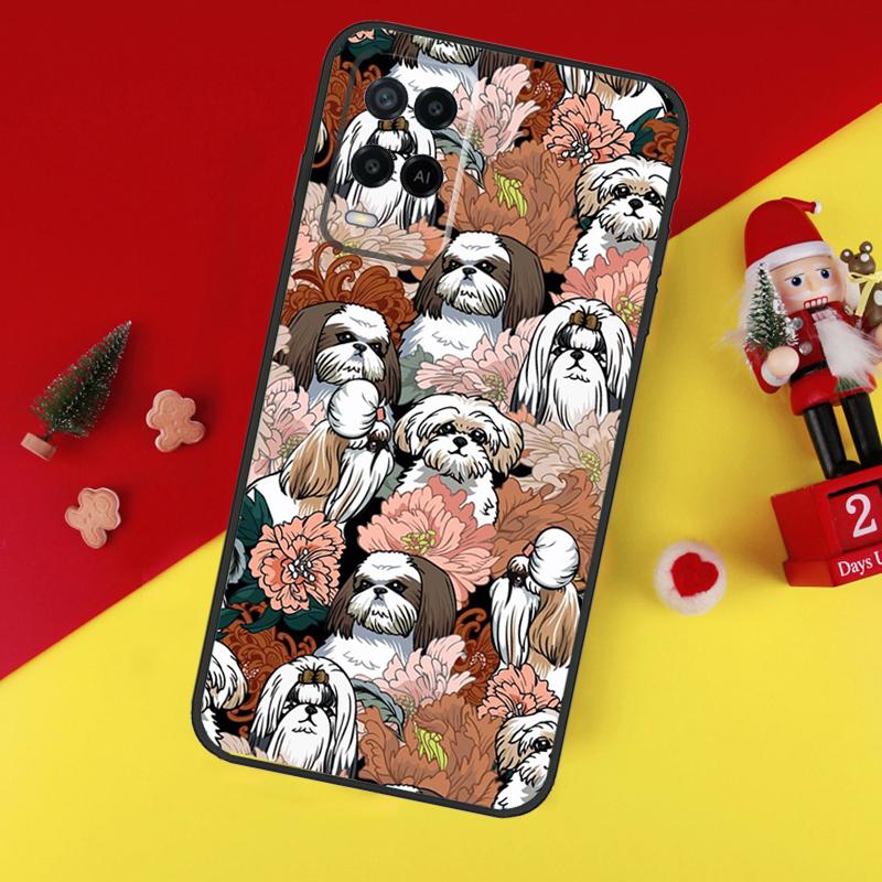 Cartoon Shih Tzu Dog Case For Oppo A94 A74 A54 A60 A40 A80 A16 A76 A96 A98 A58 A78 A18 A38 A57 A17 A15 A5 A6 Pro