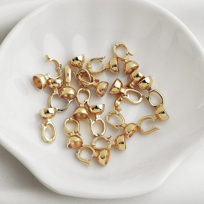 14K Gold-Filled Smooth Round Clasp for DIY Pearl Necklace Accessories