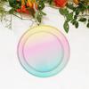 Rainbow Round Paper Cups Plates Napkins With Disposable Paper Tableware For Party Cake Plates Cups Wedding Birthday Banquet Picnic Dessert Decor