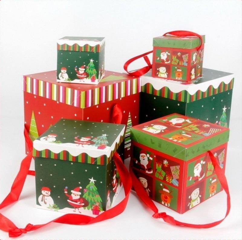 3PCS/SET Christmas Decoration Gift Box Christmas Decoration Articles Paper Gift Box Christmas Tree Gift Box