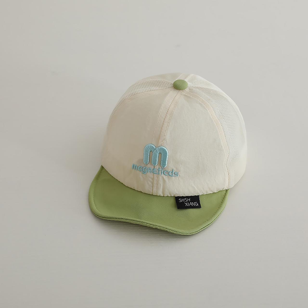 

Baby Summer Sun Hats M-Letter Embroidery Baseball Hat Fashion Kids Duck Tongue Cap 6-18Month Boys Girls Infant Mesh Peaked Caps 48CM(6-18M) зелёный