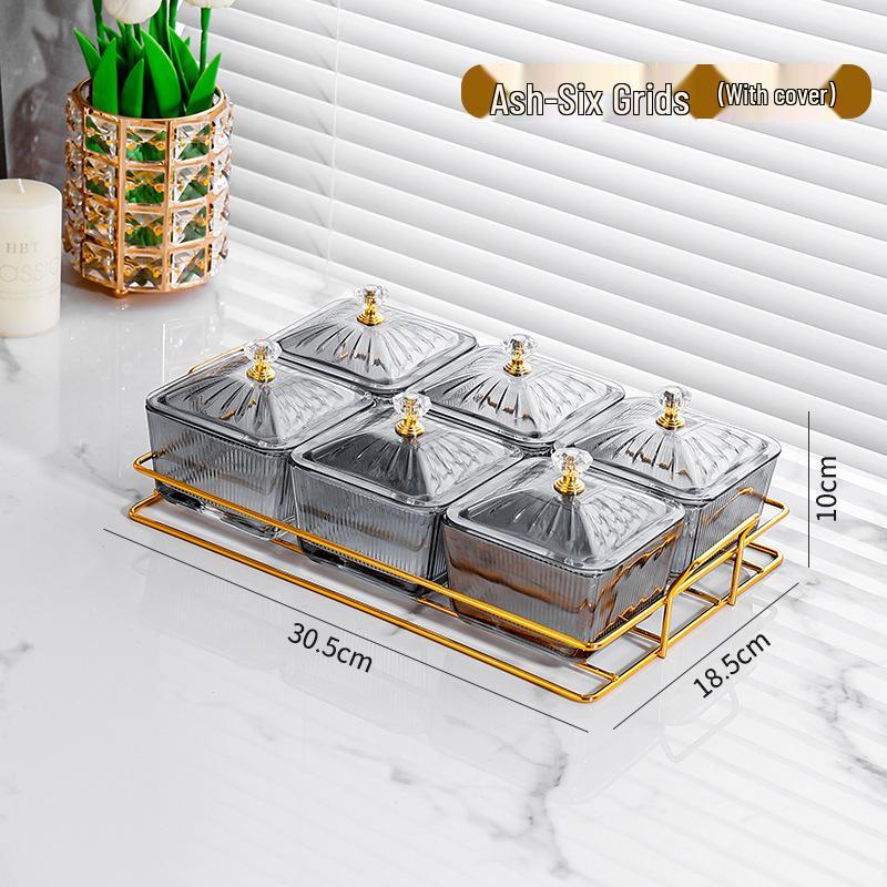 Luxury Multifunctional Fruit and Snack Compartment Plate for Home, Bar, and KTV