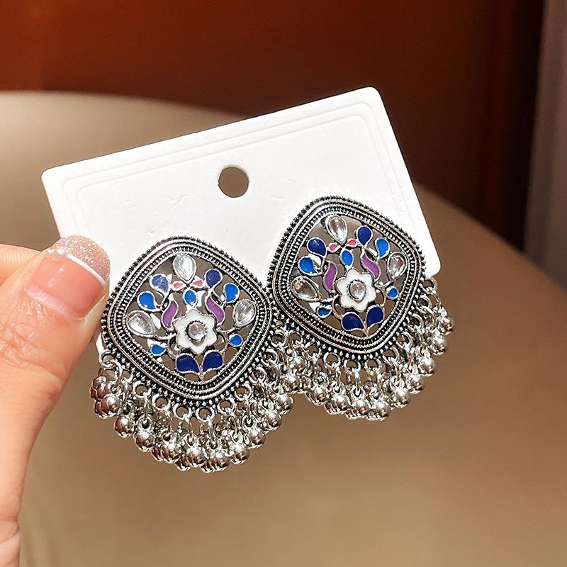 

Винтажные серьги-кисточки в форме капель воды, украшенные бриллиантами, новые серьги в стиле бохо, персонализированные и креативные серьги в стиле тяжелой промышленности