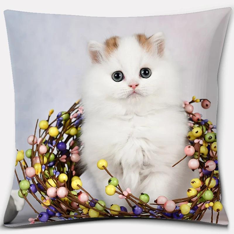 45x45cm Cute  Cat Series Decorative Pillowcase Living Room Sofa Office Seat Cushion Cover Home Decoration Hold