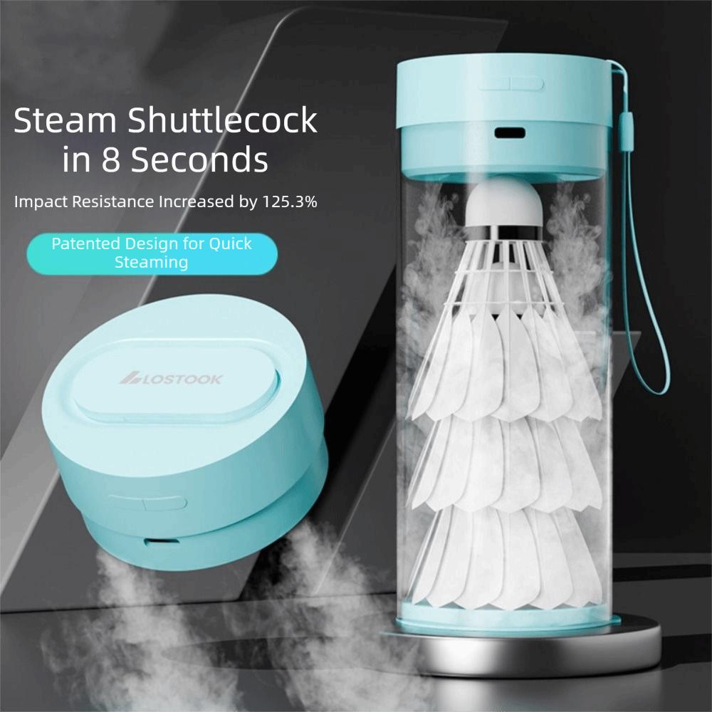 Efficient Shuttlecock Humidifier Steam Air Rechargeable Badminton Ball Steamer Blue White Keeps Moisturizing