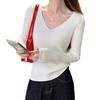 V-neck Sweater Women's Autumn and Winter High-end Knitted Sweater New Autumn Slim and Thin Inside