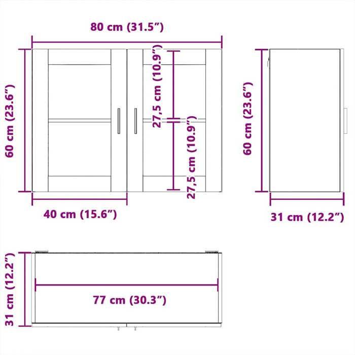 VidaXL Wall-mounted Kitchen Cabinet Glass Door Porto Artisan Oak, Kitchen Wall Unit, Wall Cabinets with 854096