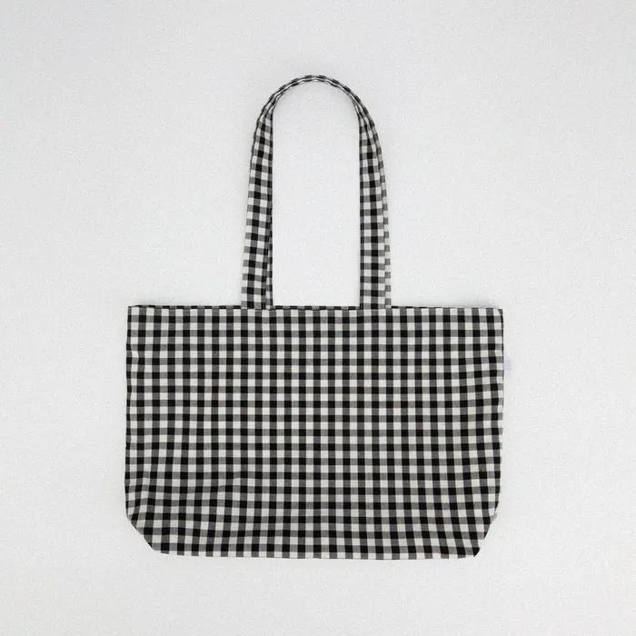 Daily Gingham Check Eco Bag [black]