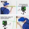 Compact 2-Line Laser Level with Automatic Green Light Projection for Precision Surveying