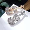 Lanhao Eco-Friendly Rhinestone Guitar & Violin Brooch – Unisex Jewelry Accessory.