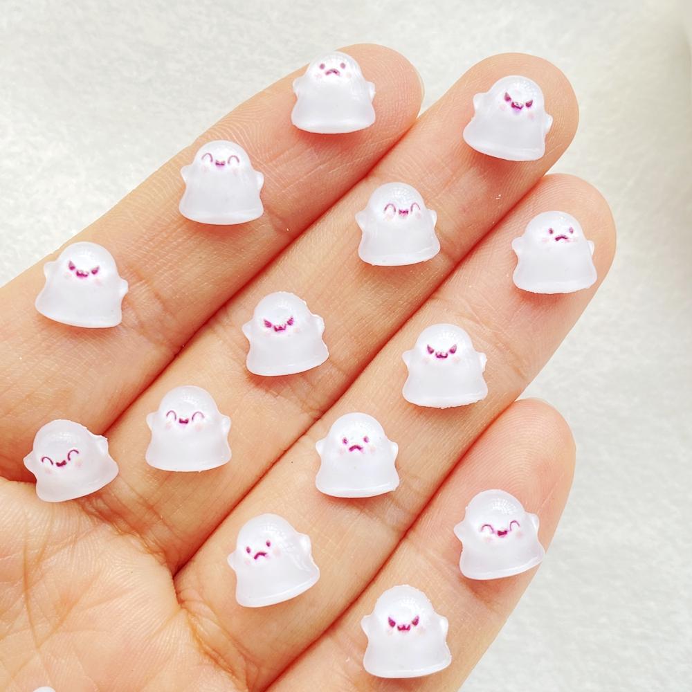 

50Pcs Cute Mini Cartoon Halloween Ghost Series Flat Back Rhinestone Bead Scrapbook DIY Manicures Appliques Accessories Crafts
