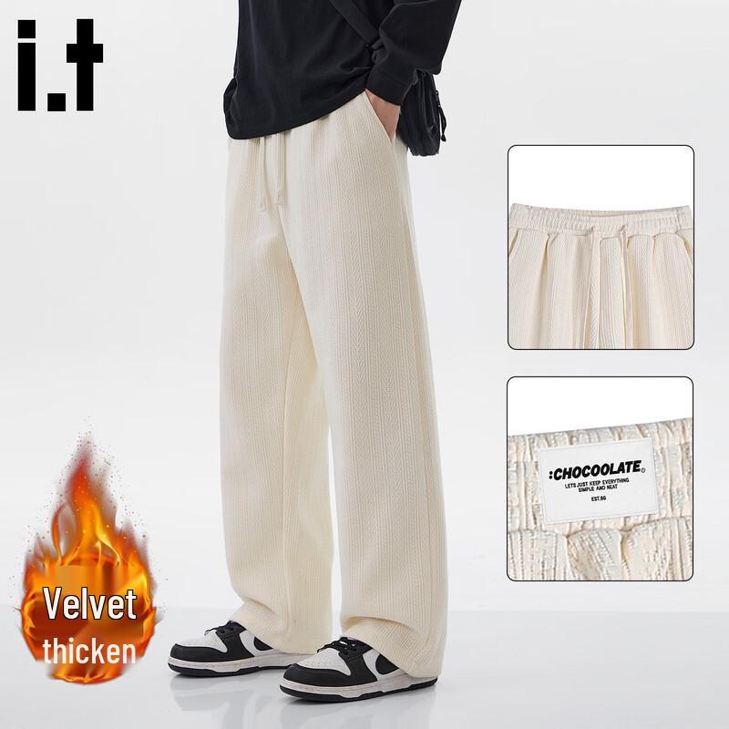

:CHOCOOLATEit Men s Fleece-Lined Thermal Wheat-Ear Sweatpants M