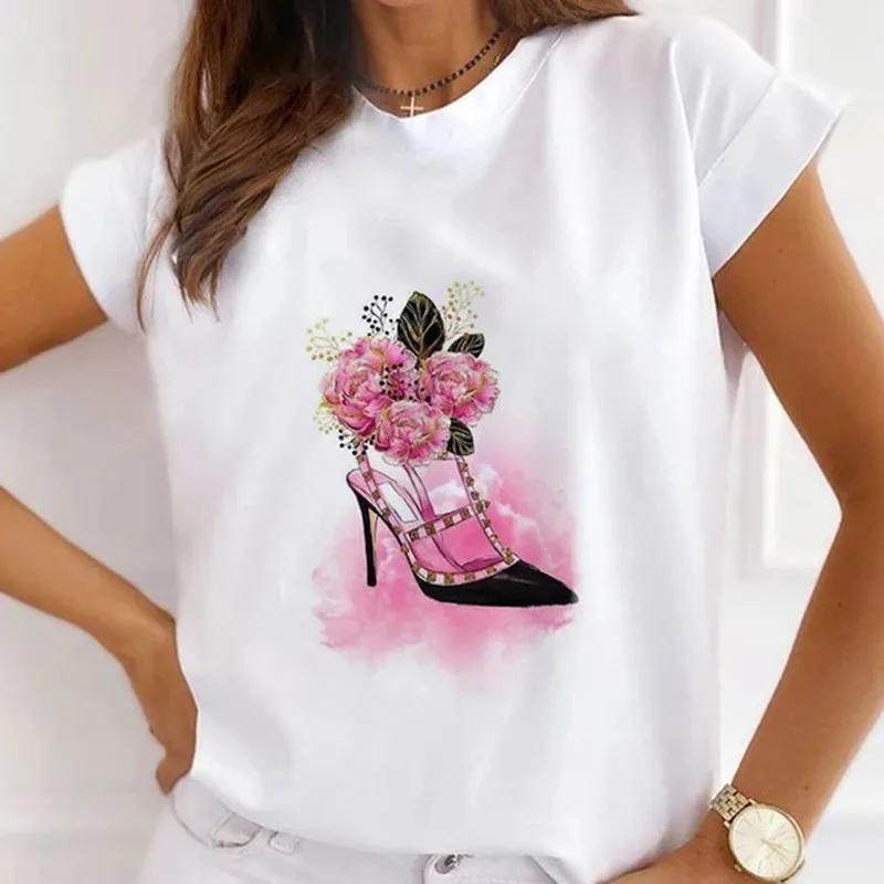 African Women's New Fashion City Girl Half Sleeve Basic Cute Clothes T-shirt Graphic T Shirts Y2k Tops Harajuku Vintage Tee