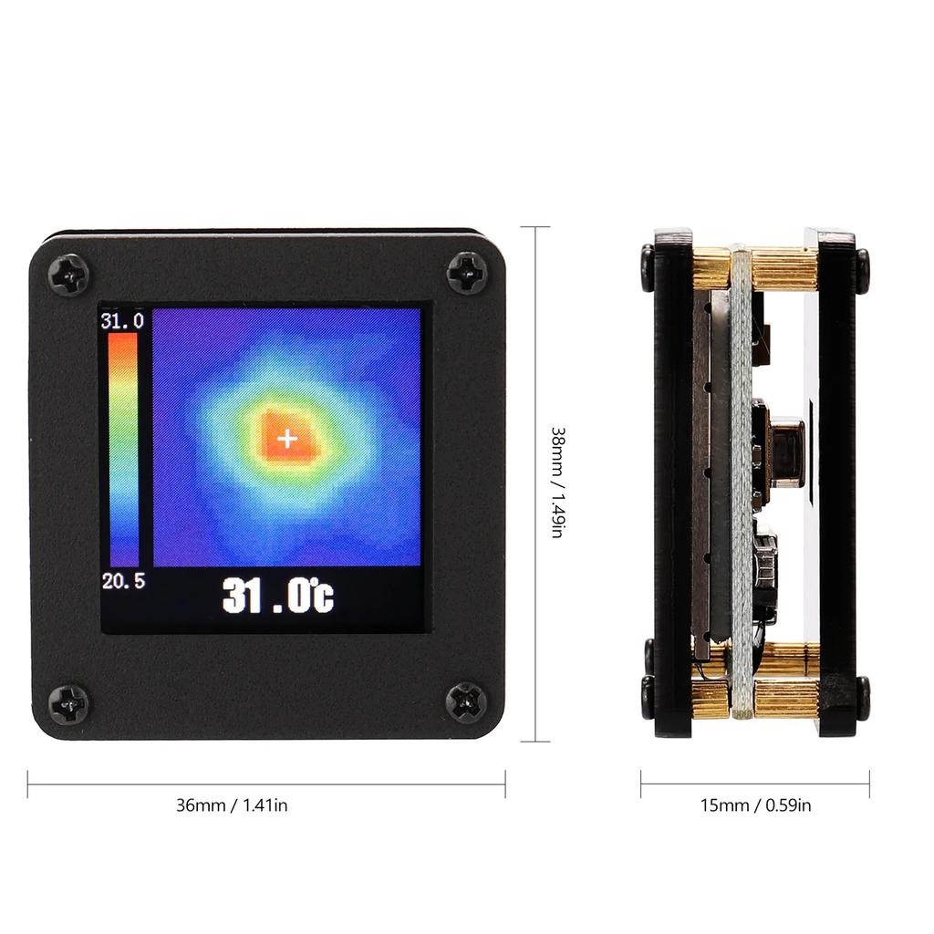 8x8 Infrared Thermal Camera with Housing High Accuracy Temperature Tester with Screen 7M Detection Distance for Android Phone