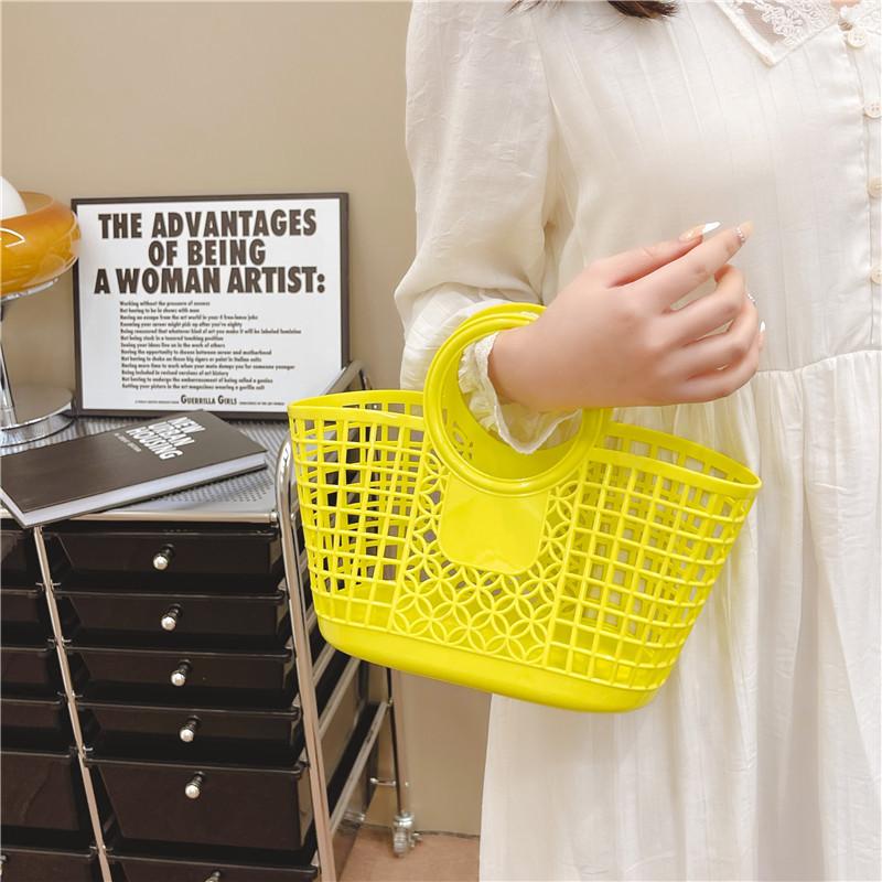 Hollow vegetable basket bag storage basket shopping basket pvc washing basket gift basket