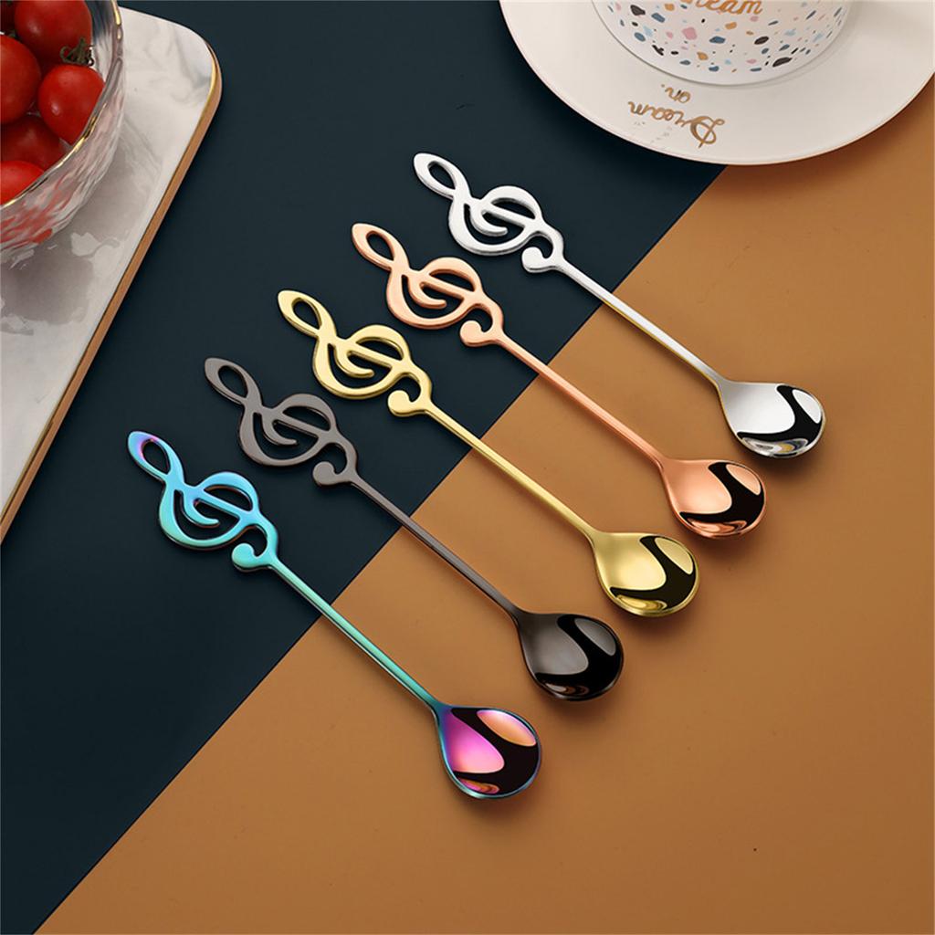 Coffee Stirring Spoon Musical Note Spoon Mug Teaspoons Music Bar Ice Cream Dessert Scoop Kitchen Tableware Creative Gift