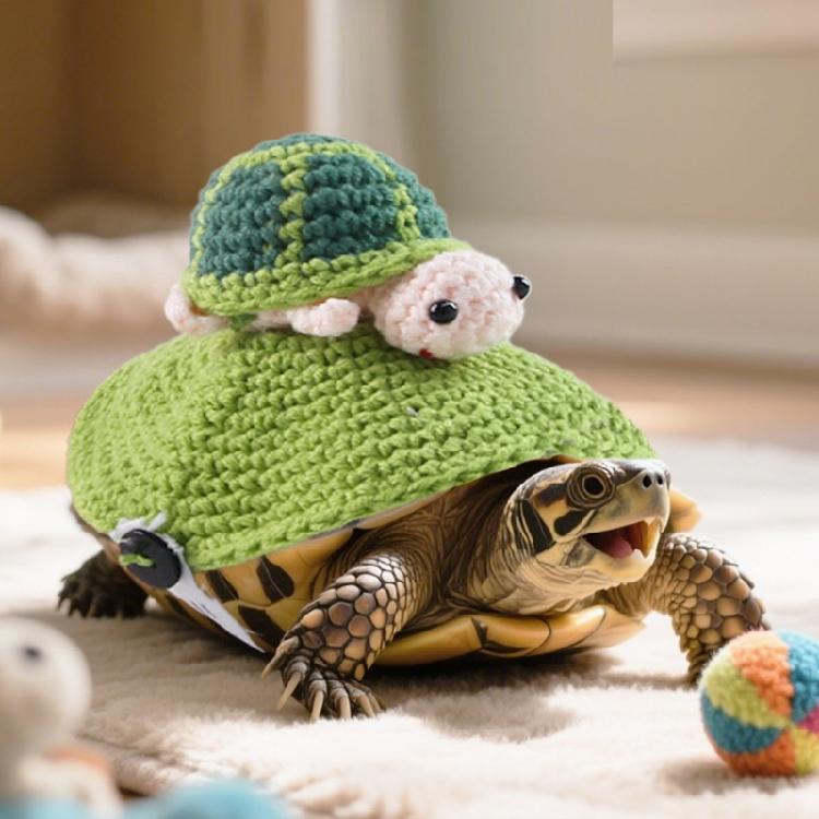 Festival Turtles Costume for Small Pet Party Decoration Comfortable Warmth Tortoise Knitted Sweater for Holiday Event