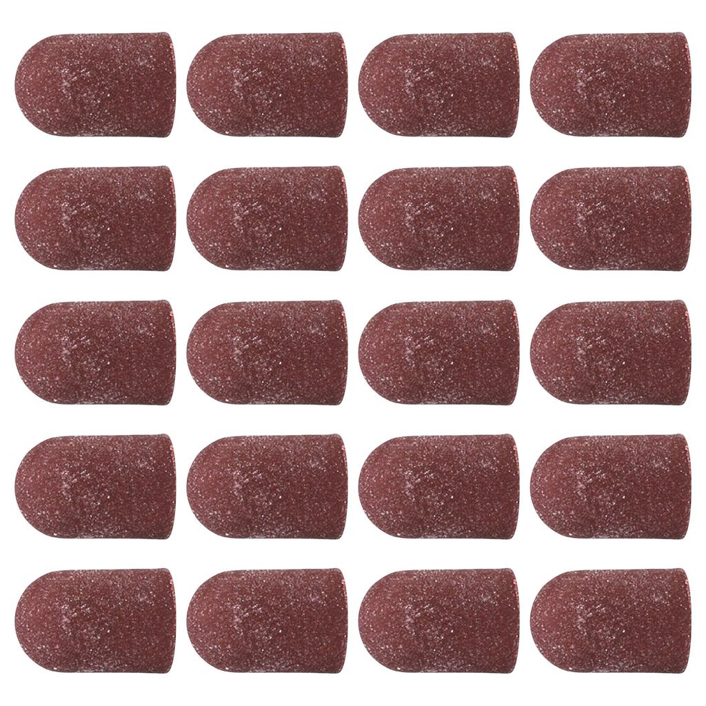20 Pezzi Cappucci Abrasivi Traspiranti Grana 80-180 Pratiche Manichette in Grafite Per Manicure Pedicure e Cura dei Piedi