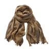 Breathable Cotton Linen Neckerchie Short Tassel Unisex Scarf Soft Striped Scarf  Office