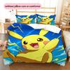 Biancheria da letto con motivo Pikachu Decorazione per la casa Regalo di compleanno (1 * copripiumino + 2 * federa, senza nucleo)