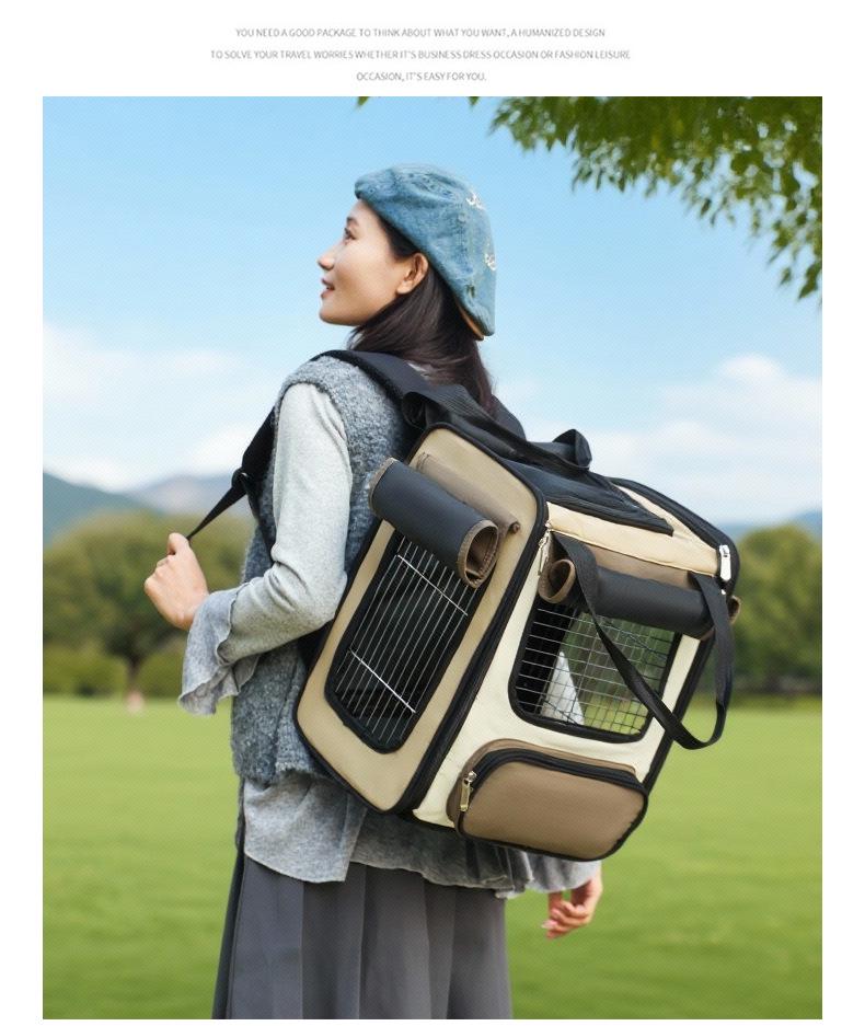 Portable Bird Backpack: Breathable, Water-Repellent, Scratch & Bite-Resistant with Metal Mesh for Parrots, Cockatiels, and Monks