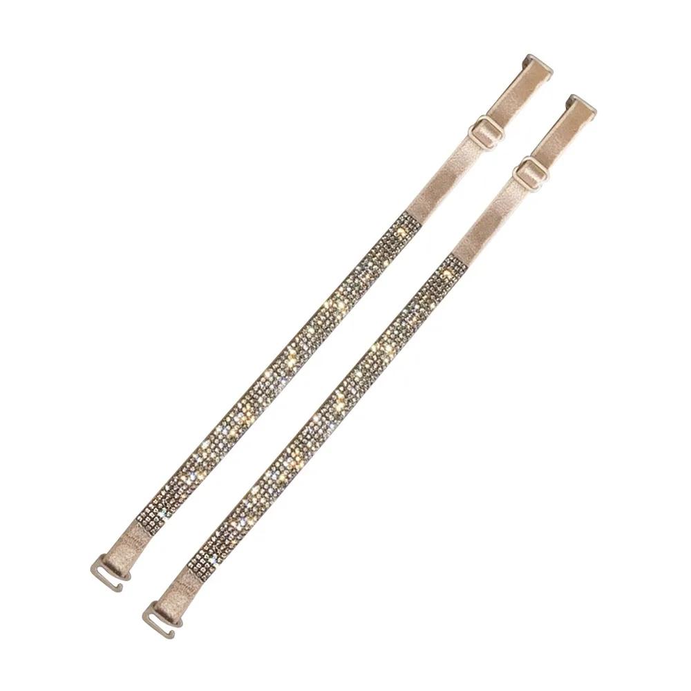 1 Paio di Spalline per Reggiseno con Strass Scintillanti Sostitutive Spalline Invisibili Tessuto ad Alta Elasticità Spalline per Reggiseno a Collo Alto