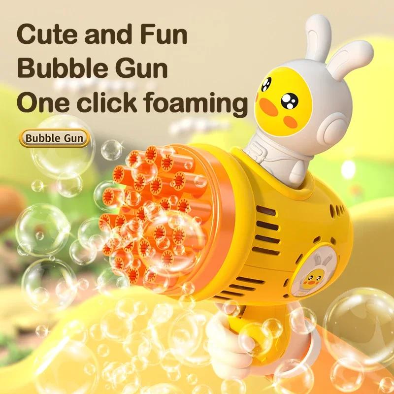 Bubble Water Toys Space Rabbit Bubble Gun for Kids Bubble Machine Automatic 23 Hole Bubble Maker Outdoor Beach Party for Kids