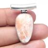 Necklace Scolecite Shell Gemstone Handmade Antique Silver Jewelry 1.5"